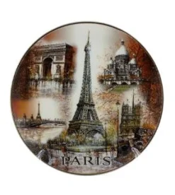 Assiette marron monuments Paris
