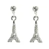 Boucles d'oreilles tour Eiffel argentées