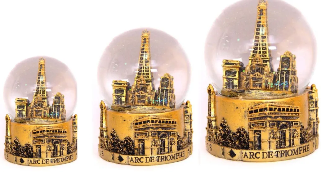 Boule de neige dorée monuments de Paris dorés