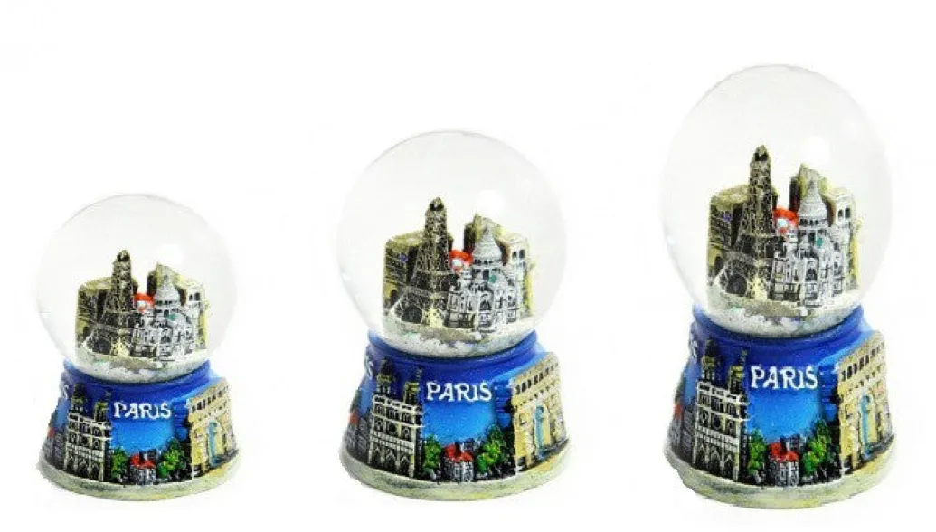 Boule de neige Paris bleue