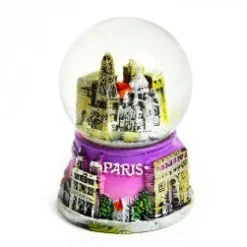 Boule de neige violette monuments de Paris