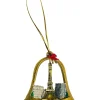 Cloche souvenir de Paris Noël dorée