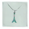 Collier Tour Eiffel strass verts