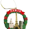 Décoration de Noël nล“uds rouges et monuments parisiens