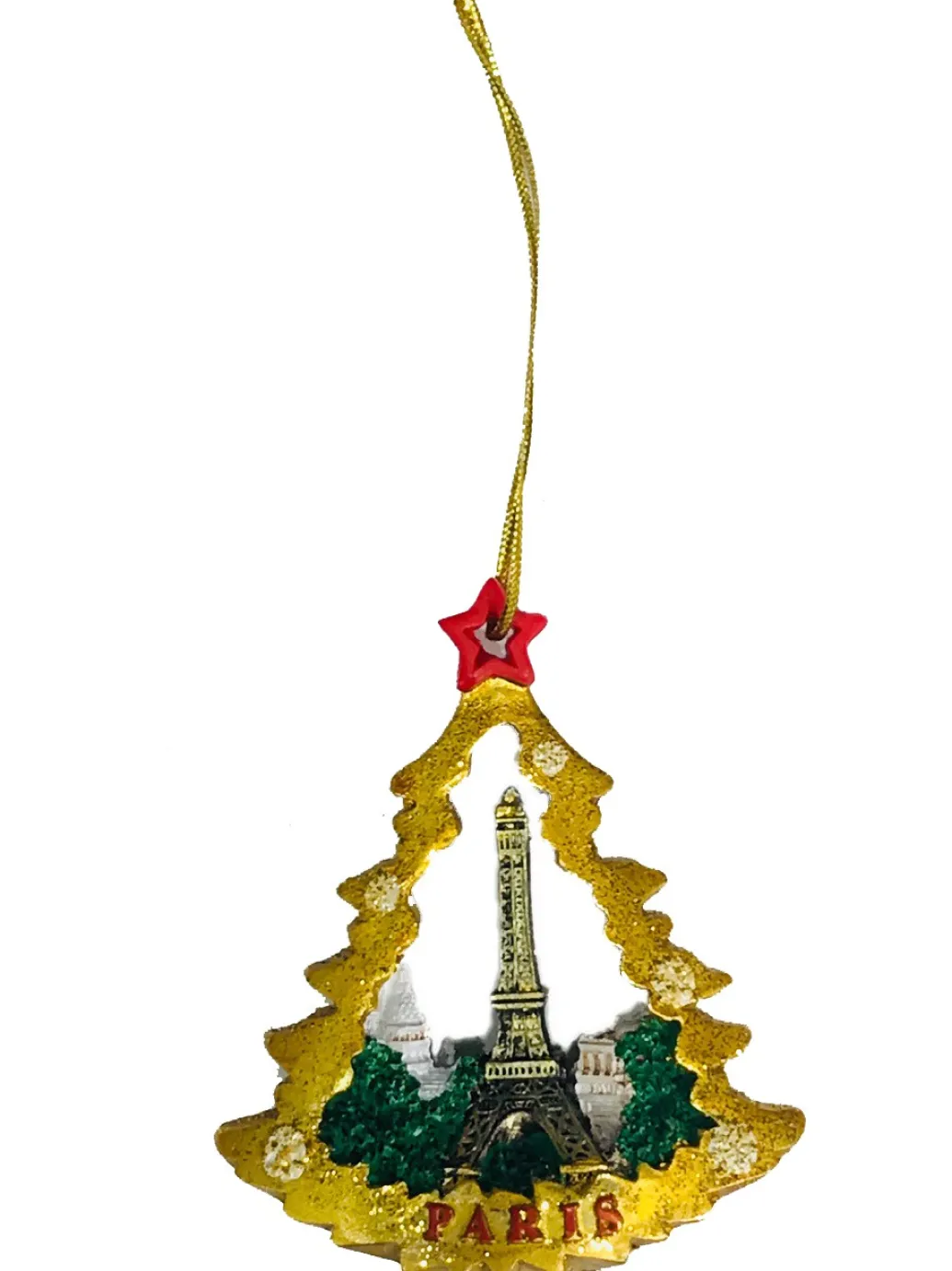 Décoration de Noël tour Eiffel sapin doré