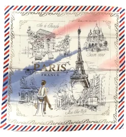 Foulard Paris France la vie en Rose tricolore