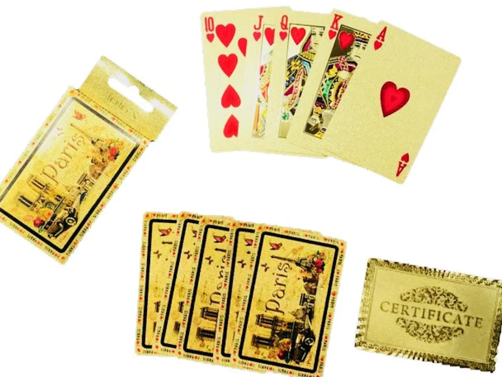 Jeu de cartes souvenir de Paris or
