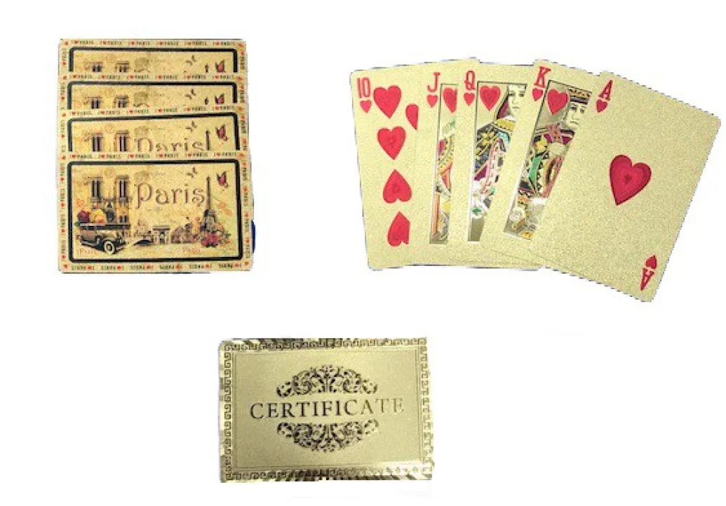 Jeu de cartes souvenir de Paris or