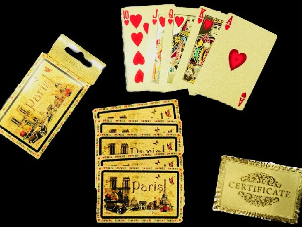 Jeu de cartes souvenir de Paris or