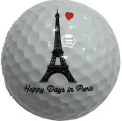 Lot de 3 balles de golf Tour Eiffel tricolore