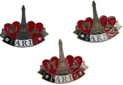 Magnet Tour Eiffel double Cล“ur Paris Strass 3 monuments