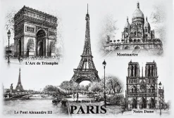 2 magnétiques souvenirs de Paris Tour Eiffel monuments