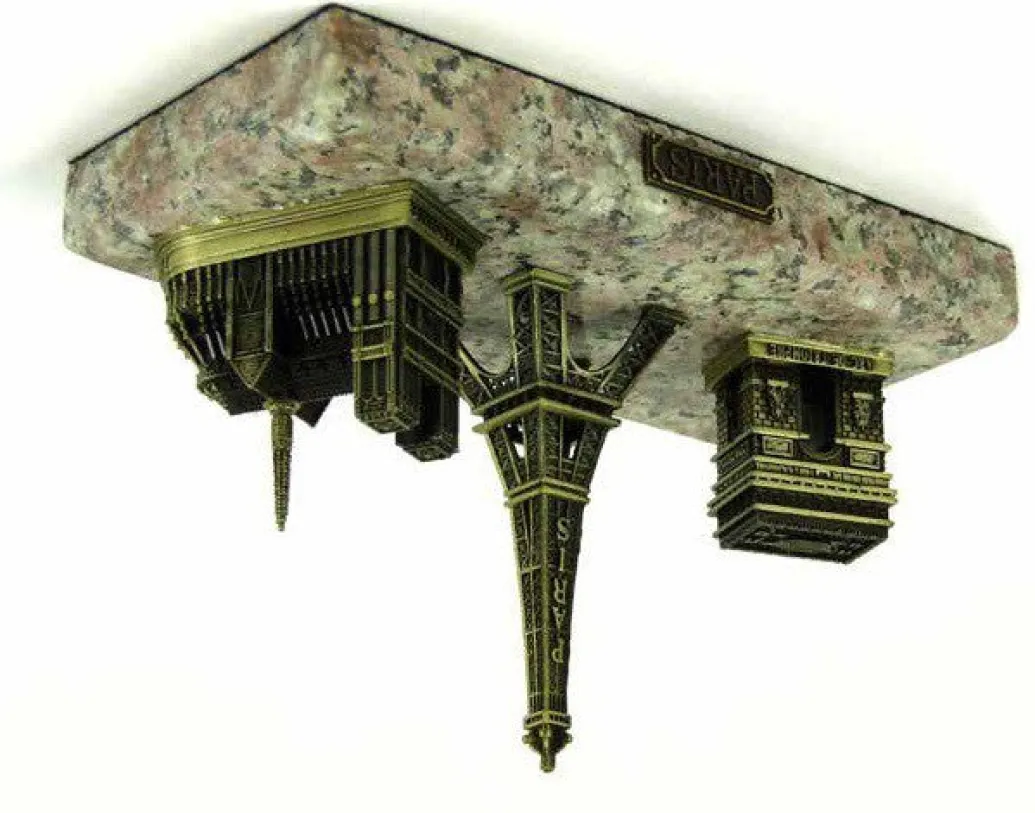 3 monuments de Paris 3D sur Marbre