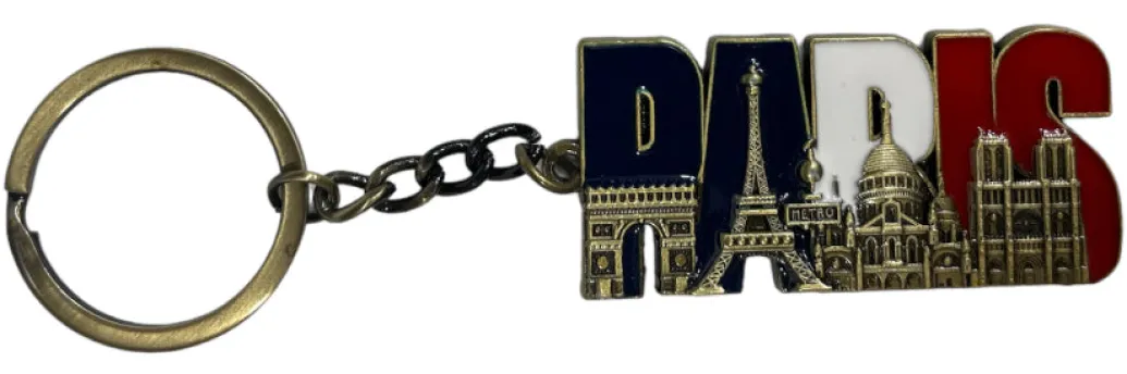 Porte clés Paris tricolores monuments