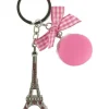 Porte clés Tour Eiffel macaron noeuds