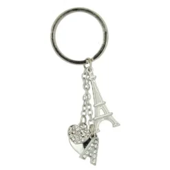 Porte-clés coeur strass & lettres alphabetiques