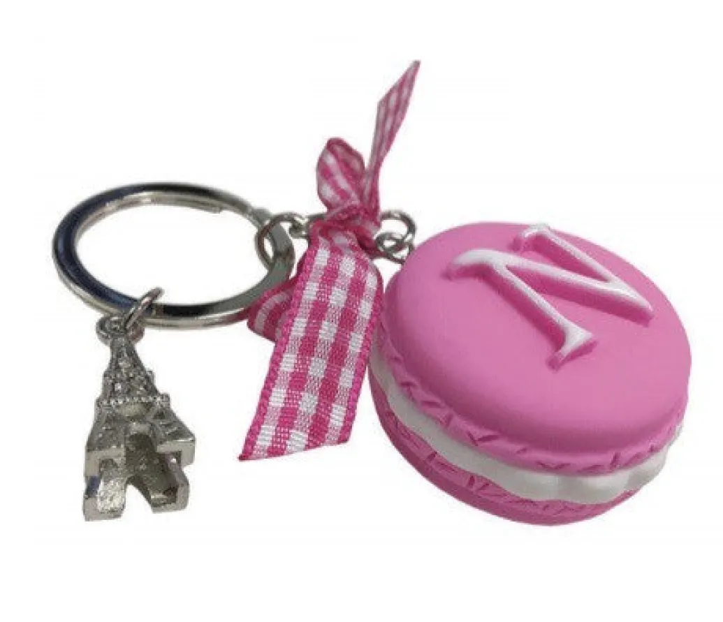 Porte-clés macaron alphabet