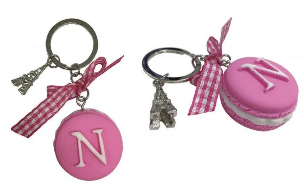 Porte-clés macaron alphabet