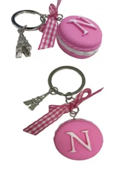 Porte-clés macaron alphabet