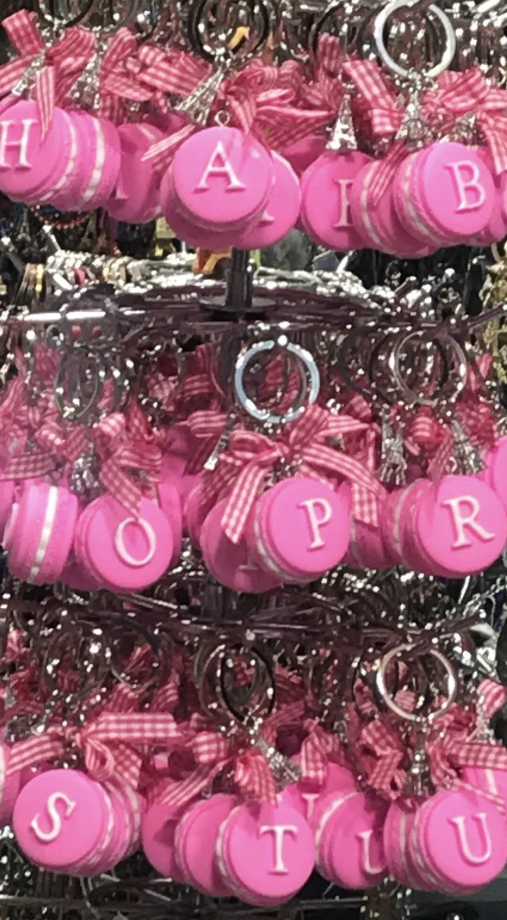 Porte-clés macaron alphabet