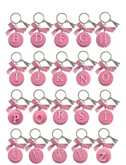 Porte-clés macaron alphabet