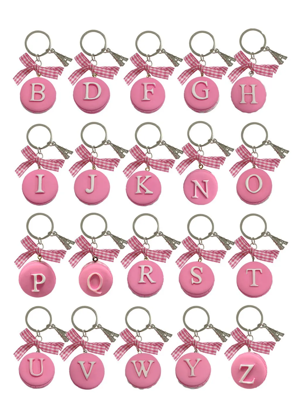 Porte-clés macaron alphabet
