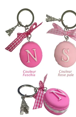 Porte-clés macaron alphabet