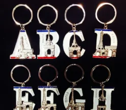Porte-clés tour Eiffel Arc de triomphe alphabet