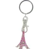 Porte-clés Tour Eiffel strass rose
