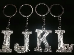 Porte-clés Tour Eiffel strass alphabet initiales