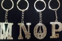 Porte-clés Tour Eiffel strass alphabet initiales