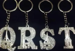 Porte-clés Tour Eiffel strass alphabet initiales