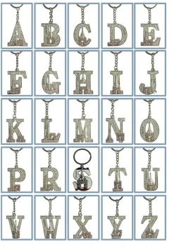 Porte-clés Tour Eiffel strass alphabet initiales