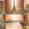 6 sous verres Paris marron