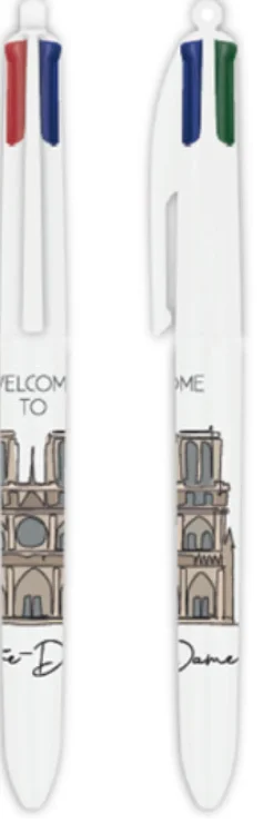 Stylo Notre Dame de Paris Bic 4 couleurs