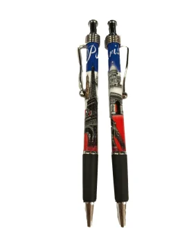 2 Stylos Tour Eiffel souvenirs Paris tricolore