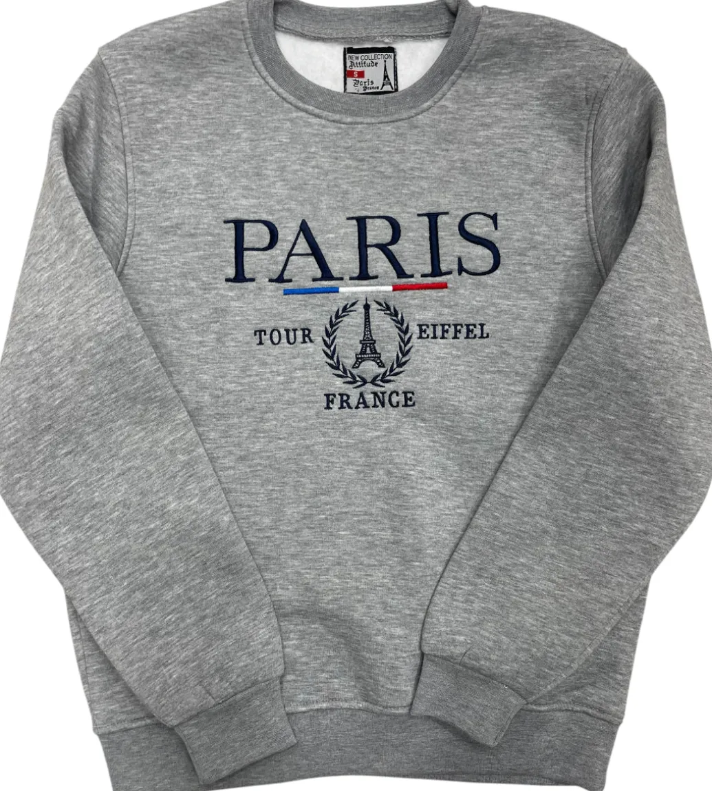 Sweat-Shirt Gris Paris France ๐ซ๐ท