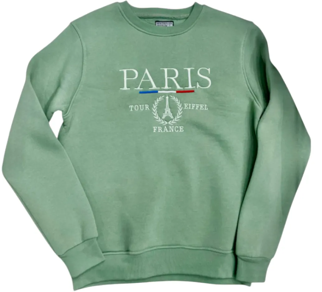 Sweat-Shirt Paris France Vert