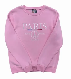 Sweat-Shirt Paris Tour Eiffel Rose