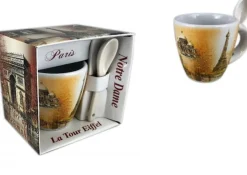 Tasse a café Tour Paris monuments avec cuillère