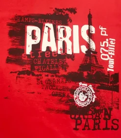 Tee shirt Tour Eiffel 75 France rouge
