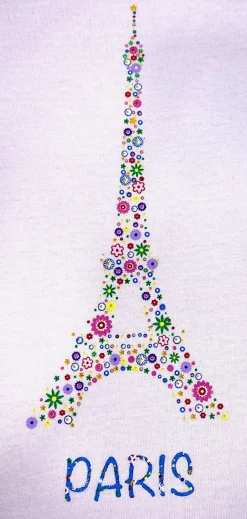 Tee shirt Tour Eiffel fleur rose