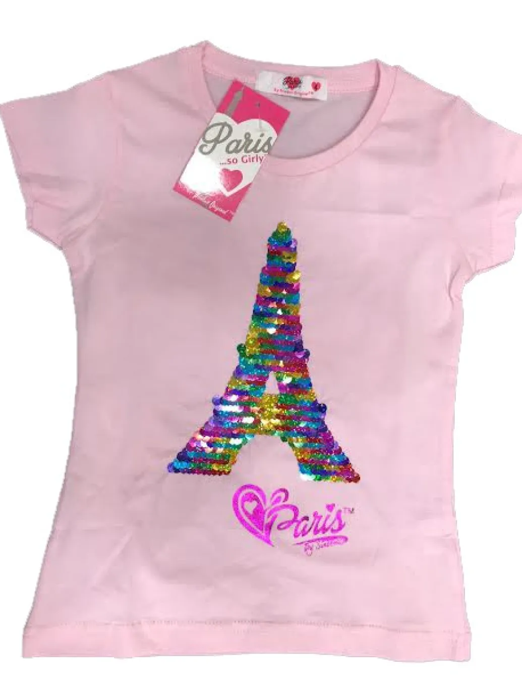 Tee shirt Tour Eiffel paillettes réversibles 2 couleurs