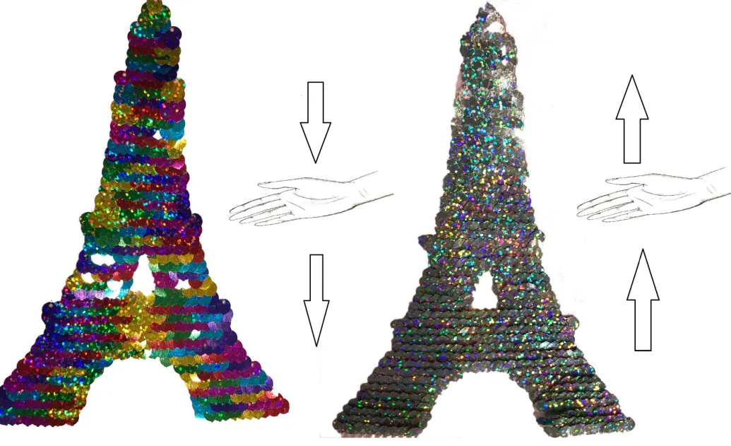 Tee shirt Tour Eiffel paillettes réversibles 2 couleurs