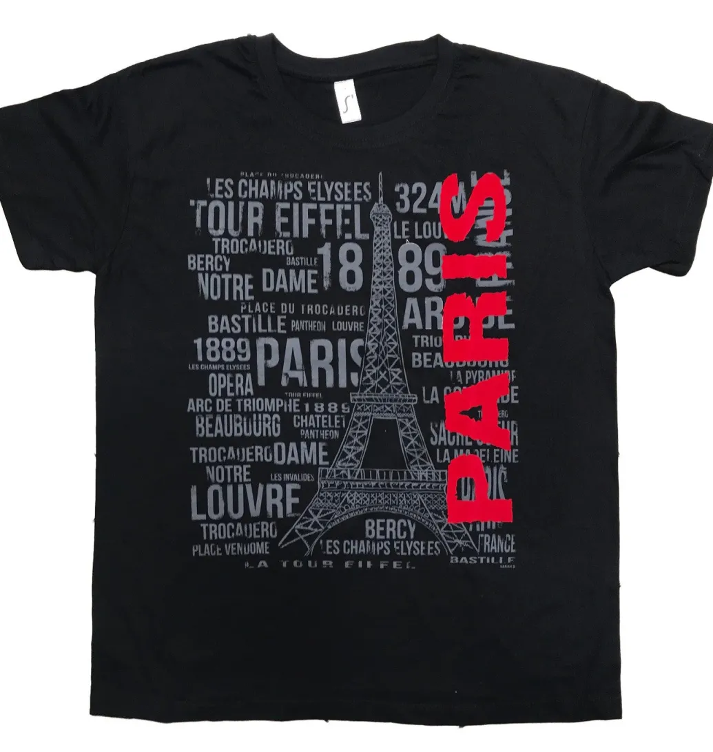 Tee shirt Tour Eiffel Paris rouge
