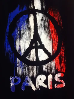 Tee shirt Tour Eiffel Paris Peace noir