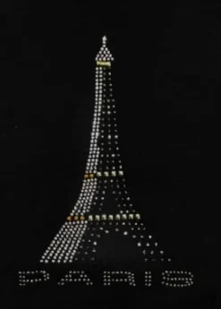 Tee shirt Tour Eiffel Strass 3 couleurs stylisé