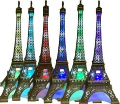 Tour Eiffel LED scintillante FULL couleurs batterie Lithium rechargeable