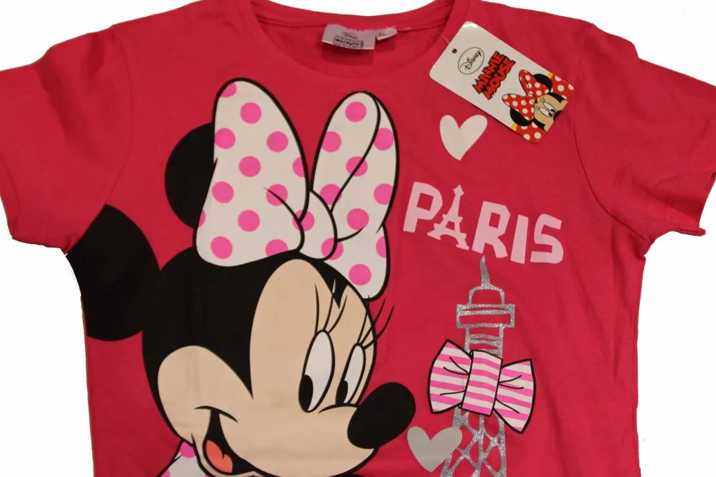 T-shirt Minnie Mouse Tour Eiffel Paillettes