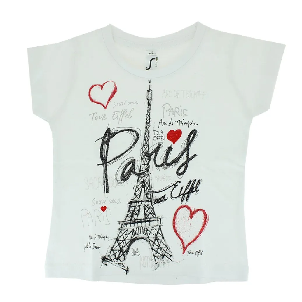 T-shirt Paris tour Eiffel coeur